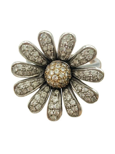 Bague Bague fleur en or blanc 18 carats et diamants 58 Facettes