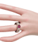 Bague 55 Bague solitaire rubis et diamants en or blanc 18 carats 58 Facettes