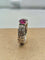 Bague 55 Bague solitaire rubis et diamants en or blanc 18 carats 58 Facettes