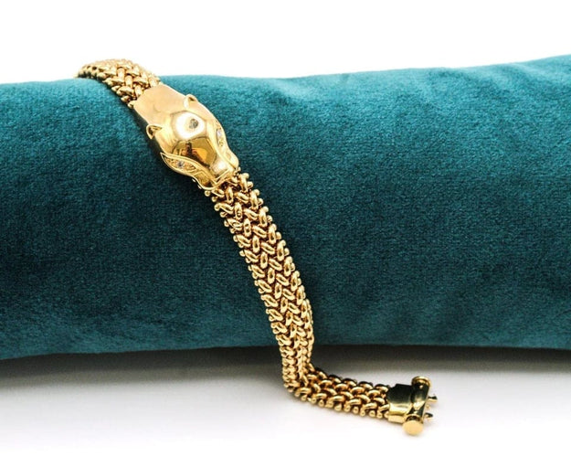 Bracelet Bracelet panthère en or jaune 18K et diamants 58 Facettes 250123