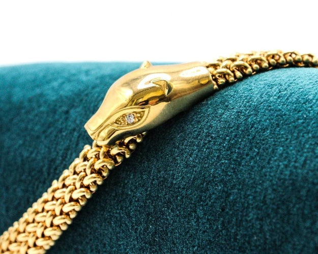 Bracelet Bracelet panthère en or jaune 18K et diamants 58 Facettes 250123