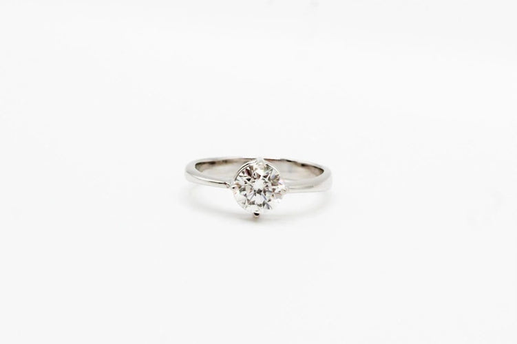 Bague 56 Solitaire - Bague en or blanc avec diamant 1,15 ct 58 Facettes 240214