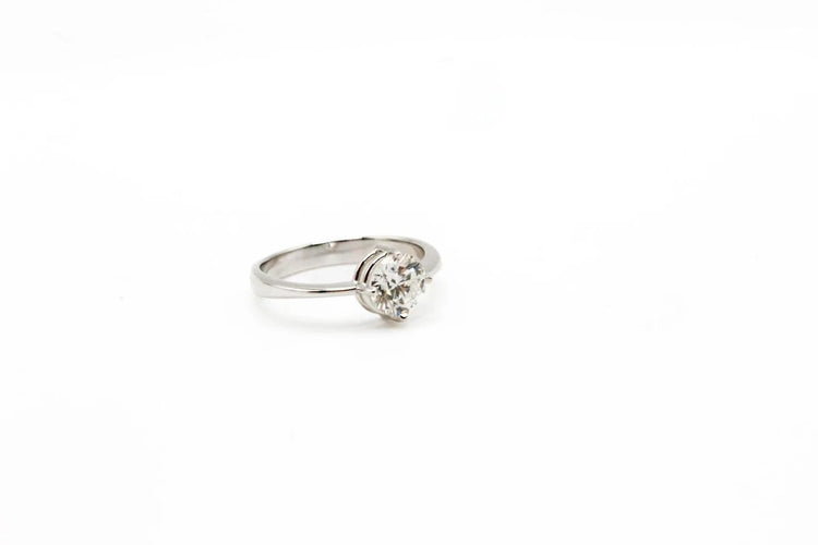 Bague 56 Solitaire - Bague en or blanc avec diamant 1,15 ct 58 Facettes 240214