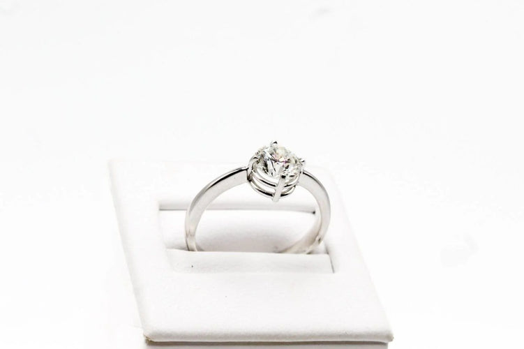 Bague 56 Solitaire - Bague en or blanc avec diamant 1,15 ct 58 Facettes 240214