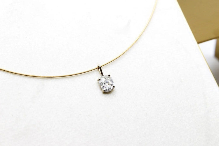 Pendentif Pendentif en or blanc 750 serti d’un diamant taille ancienne 1,20 ct 58 Facettes 250097