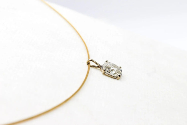 Pendentif Pendentif en or blanc 750 serti d’un diamant taille ancienne 1,20 ct 58 Facettes 250097
