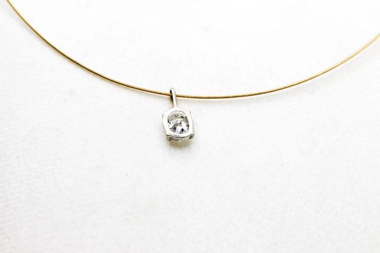 Pendentif Pendentif en or blanc 750 serti d’un diamant taille ancienne 1,20 ct 58 Facettes 250097
