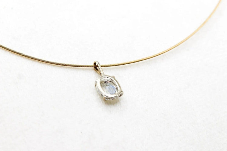 Pendentif Pendentif en or blanc 750 serti d’un diamant taille ancienne 1,20 ct 58 Facettes 250097