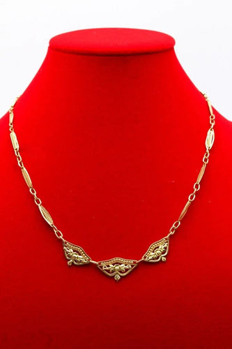 Collier Collier draperie à motifs floraux en or jaune 750 58 Facettes 250124