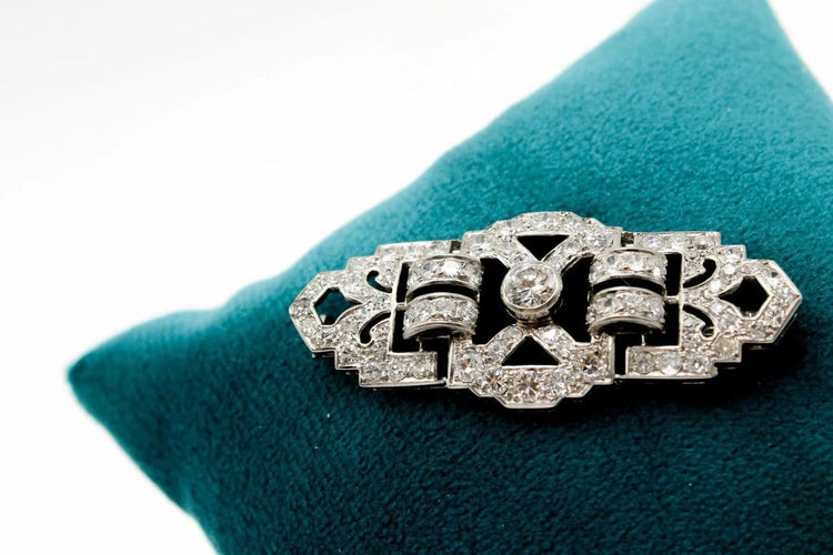 Broche Art déco - Broche en platine, or 750 et diamants 58 Facettes 240221