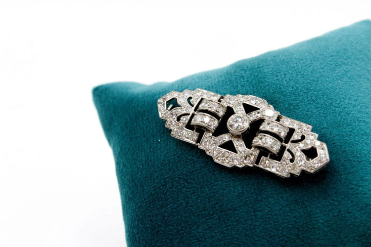 Broche Art déco - Broche en platine, or 750 et diamants 58 Facettes 240221