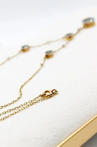 Collier Collier ancien en or jaune et platine, aigues-marines et perles 58 Facettes 240670
