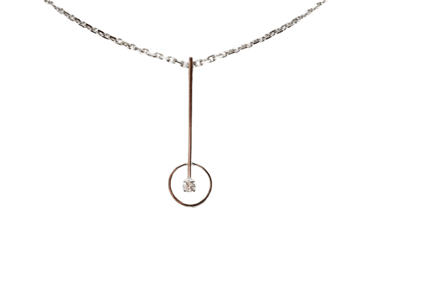 Pendentif Pendentif tige en or blanc 18 carats avec diamant 58 Facettes 240645