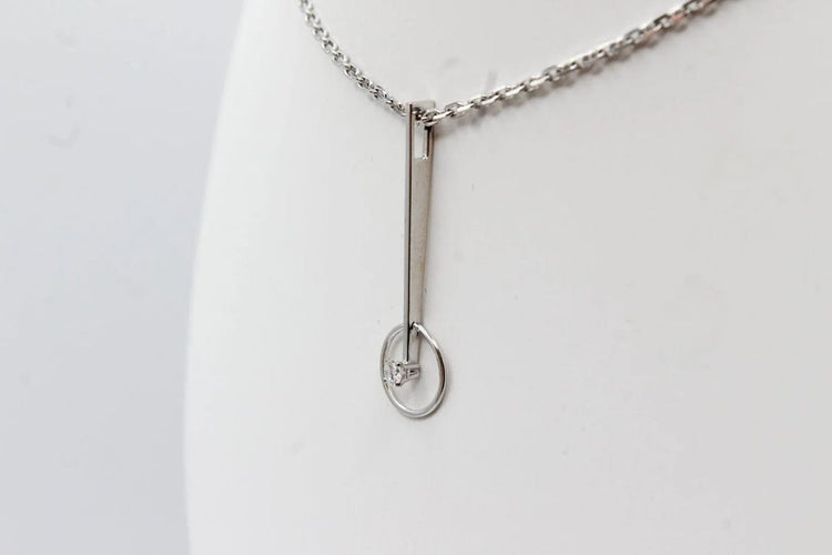 Pendentif Pendentif tige en or blanc 18 carats avec diamant 58 Facettes 240645