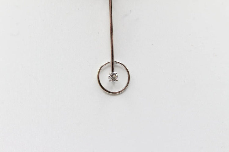 Pendentif Pendentif tige en or blanc 18 carats avec diamant 58 Facettes 240645