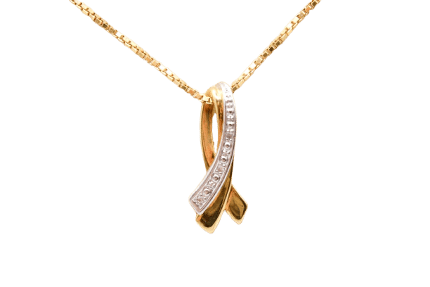 Pendentif Pendentif ruban bicolore en or 750 58 Facettes 240568