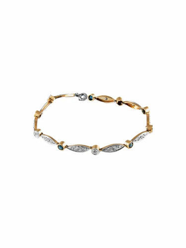 Bracelet Bracelet Art déco en or jaune et or blanc avec diamants et saphirs 58 Facettes