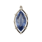 Pendentif Pendentif ancien en or blanc, diamants et pierre bleue de synthèse 58 Facettes