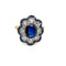 Bague 59 Bague Pompadour Art déco en or jaune et or blanc, saphir et diamants 58 Facettes