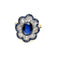Bague 59 Bague Pompadour Art déco en or jaune et or blanc, saphir et diamants 58 Facettes