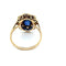 Bague 59 Bague Pompadour Art déco en or jaune et or blanc, saphir et diamants 58 Facettes
