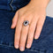 Bague 59 Bague Pompadour Art déco en or jaune et or blanc, saphir et diamants 58 Facettes
