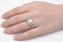 Bague 57 Bague tourbillon vintage en or blanc 750, perle Akoya et diamants 58 Facettes