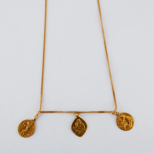 Collier Collier 3 médailles religieuses en or jaune 58 Facettes