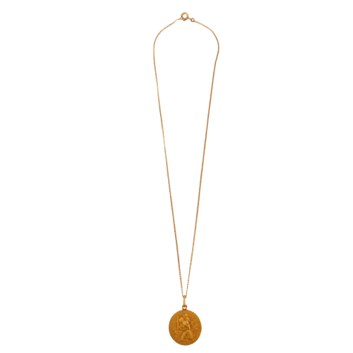 Collier Médaille Saint Christophe - Pendentif en or jaune 750 sur chaîne 58 Facettes