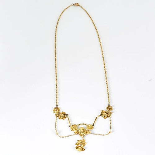 Collier Collier draperie en or jaune et perles fines 58 Facettes