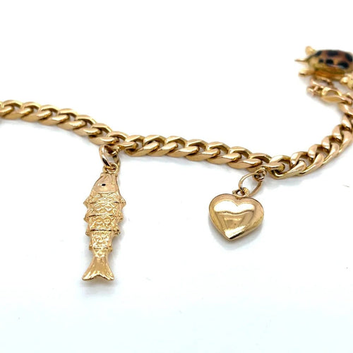 Bracelet Bracelet à charms ancien en or jaune 18 ct 58 Facettes