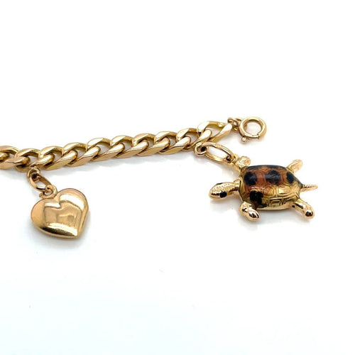 Bracelet Bracelet à charms ancien en or jaune 18 ct 58 Facettes