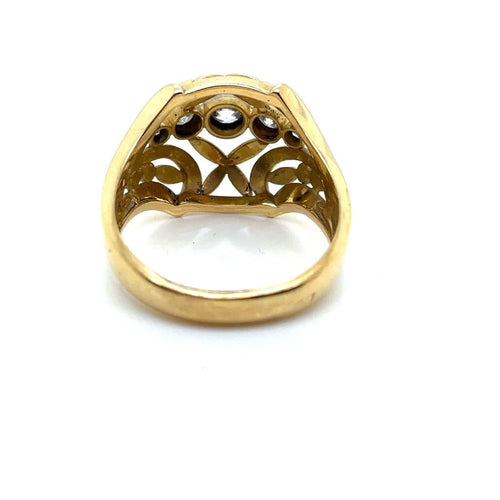Bague 60.5 Bague jonc ancienne en or jaune 18 ct et diamants 58 Facettes