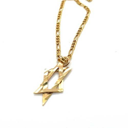 Collier Étoile de David - Collier en or rose et or jaune 58 Facettes