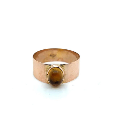 Bague 59 Bague jonc ancienne en or jaune 18 ct et citrine 58 Facettes