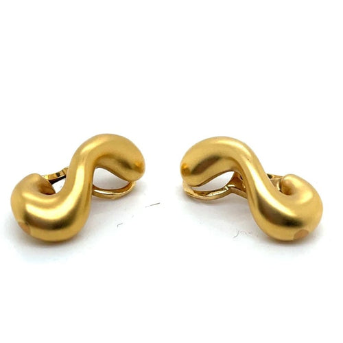 Boucles d'oreilles Pomellato - Boucles d’oreilles clips vintage en or jaune mat 58 Facettes