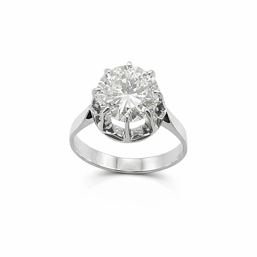 Bague 52 Bague solitaire en or blanc 18 carats avec diamant 2,40 ct 58 Facettes