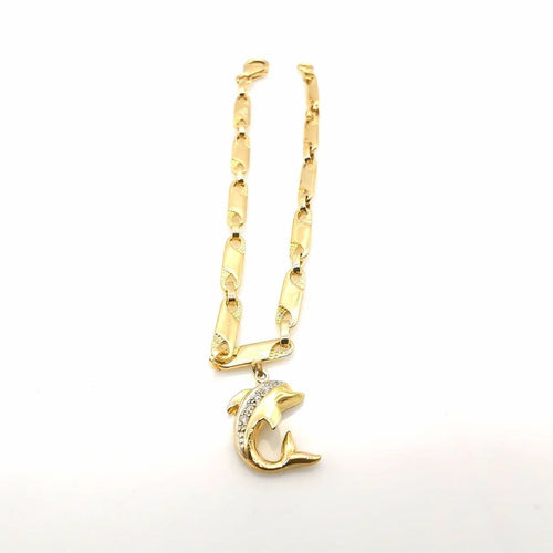 Bracelet Bracelet avec pendentif en or jaune 18 carats et diamants 58 Facettes
