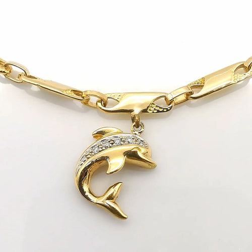 Bracelet Bracelet avec pendentif en or jaune 18 carats et diamants 58 Facettes