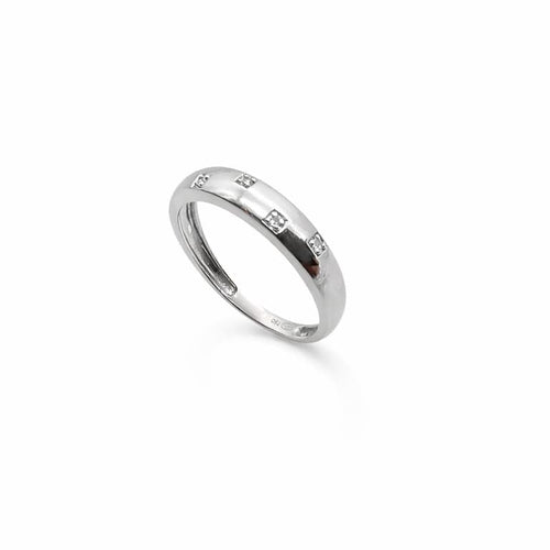 Bague 54 Bague en or blanc 18 carats sertie de diamants 58 Facettes