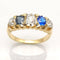 Bague 55 Bague ancienne en or jaune 18 carats, diamants et saphirs 58 Facettes