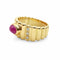 Bague Bague en or jaune 18 carats rubis et diamants 58 Facettes