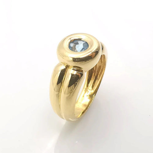 Bague 55 Bague en or jaune 18 carats avec topaze 58 Facettes