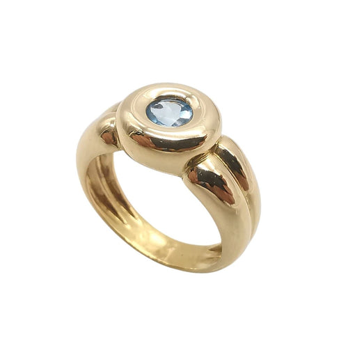 Bague 55 Bague en or jaune 18 carats avec topaze 58 Facettes