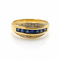 Bague 55 Bague en or jaune 18 carats avec diamants et saphirs 58 Facettes