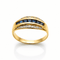 Bague 55 Bague en or jaune 18 carats avec diamants et saphirs 58 Facettes