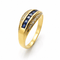 Bague 55 Bague en or jaune 18 carats avec diamants et saphirs 58 Facettes