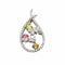 Pendentif Pendentif en or blanc 18 carats avec pierres précieuses et diamants 58 Facettes