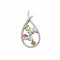 Pendentif Pendentif en or blanc 18 carats avec pierres précieuses et diamants 58 Facettes
