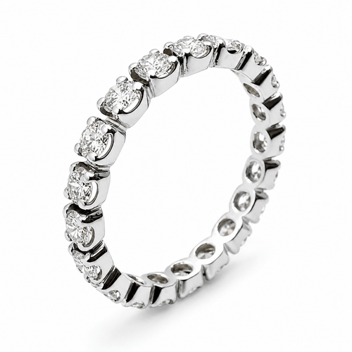 Bague 58 Alliance américaine - Bague en or blanc 18 carats et diamants 58 Facettes